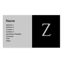 Lyftt visitkort för silverbrev "Z"