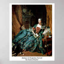 Madam De Pompadour Porträtt av Francois Boucher Affisch