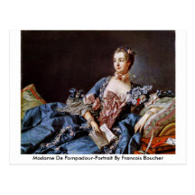 Madam De Pompadour-Porträtt Vid Francois Boucher Vykort