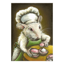 Madam Souris - unepâtissière Provençale Anpassade Inbjudan