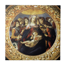 Madonna av pomegranaten keramiska plattor