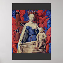 Madonna och barn [oskulden med barnet och änglar]  print