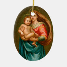 Madonna och barnjulprydnadar julgransdekorationer