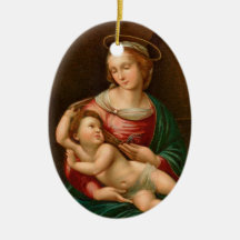 Madonna och barnjulprydnadar julgranskulor
