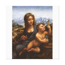 Madonnaen av Yarnwinderen circa 1501 Sträckta Canvas Tryck