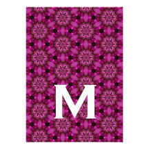 Magenta blommar bröllopMonogrammallen G309 Tillkännagivanden