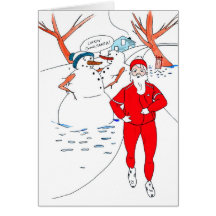 Mager Santa julkort för springer