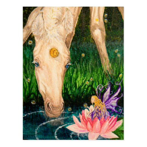 Magical vykort för dammunicorn- & fefantasi