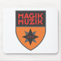 Magik röd Muzik "som är orange/", musmattor