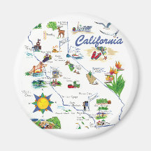 Magnet för Californai kartarunda Magneter