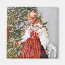 Magnet för Carl Larsson julgrankyl Kylskåps Magneter