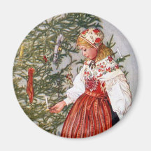 Magnet för Carl Larsson julgrankyl Kylskåpsnagnet