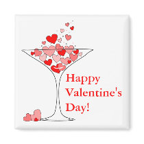 Magnet för coctail för valentines dayhjärtakärlek