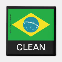 Magnet för diskare för Brasilien flagga ren Magneter