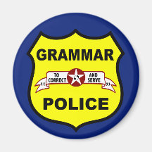 Magnet för grammatikpolisrunda kylskåpmagneter