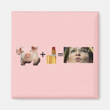 Magnet/gris + Läppstift = Sara Palin Kylskåps Magneter