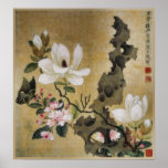 Magnoliablomma- och fjärilsMing dynasti Affischer