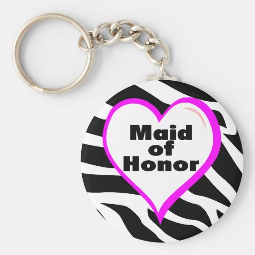 Maid of honor (zebra ränder) nyckel ring