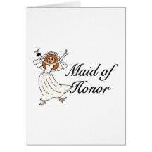 Maid of honorbröllop hälsningskort
