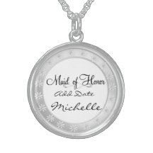 Maid of honorsilverhalsband för brudens sidaGif