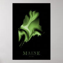 Maine avbildar den statliga kartan affischen
