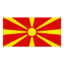 Makedonien - Macedonian flagga Fotografi