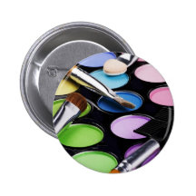 Makeupregnbågepaletten borstar knäppas emblem knappar med nål