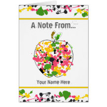 Måla den SplatterApple lärare Notecard Hälsningskort
