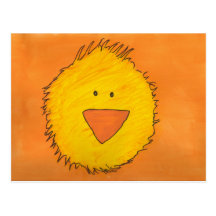 Målad chick - orange vykort