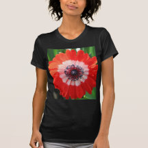 Målad daisy, ljust rött! tee shirt