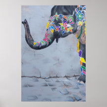 Målad elefant posters