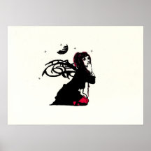 målad gothgirl print