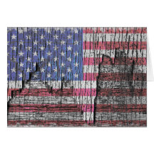 Målad patriotisk amerikanska flaggan för ladugård  kort
