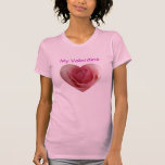 Målad rosa rosvalentin t shirt