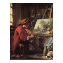 Målare i hans studio - François Boucher Vykort