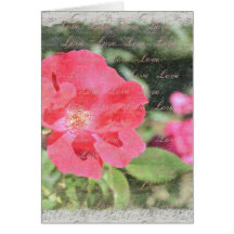 Målat rosa blommigtträdgårdkort