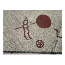 Male figur med solen vykort