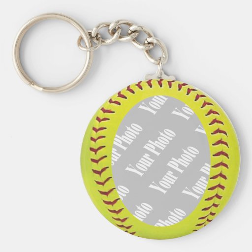 Mall för Fastpitch softballfoto Nyckelring