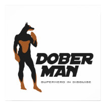 Mall för för DoberManSuperheroaffisch/tryck 2 affischer