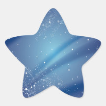 Mall för Starry natt för blått Stjärnformat Klistermärke