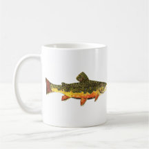 Målning för bäckforellfisk kaffe mugg