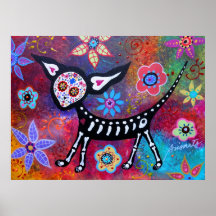 Målning för hund för day of the deadChihuahuahusdj Print
