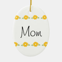 Mammagula blommor julgranskulor