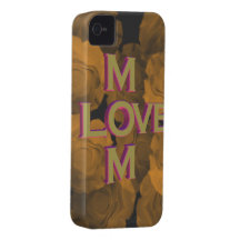 mamman för KÄRLEK 3D i guld över persikachroma ste Case-Mate iPhone 4 Case
