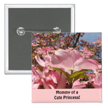 Mammor av en gullig Princess! knäppas rosa Dogwood Pins