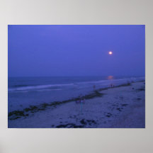 månbelyst strand affischer