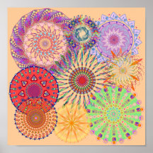 MandalaCollage tre Affisch