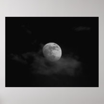 Måne i moln print