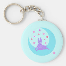 Månekaninkeychain Nyckel Ring