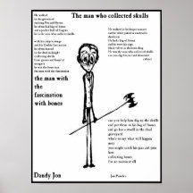 Manen som samlade döskallar print